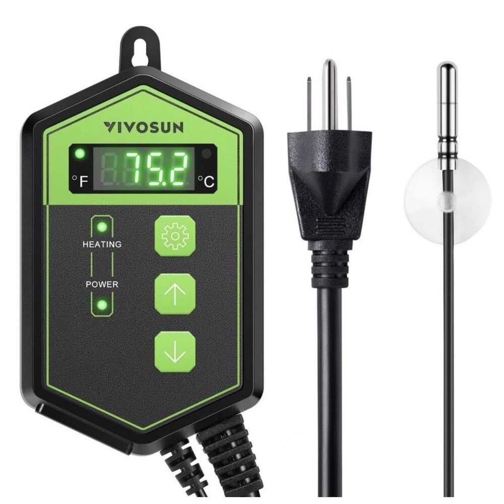 VIVOSUN Digital 40–108ºF 1500W Outlet Temperature Controller for Heating Mat